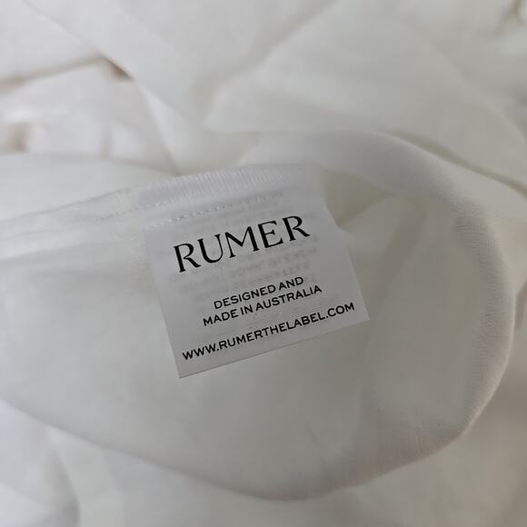 NWT Revolve Rumer Freya Puff Sleeve Linen Cutout Mini Dress Size Medium White - Picture 5 of 10